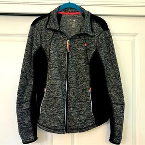 Tangerine brand Black and Heather-black gray athletic jacket Full Zip w/pockets